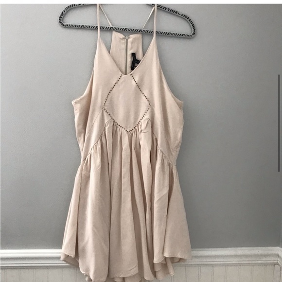 Romeo & Juliet Couture Dresses & Skirts - Romeo Juliet Sleeveless Cutaway Swing Lace Trim Mini Dress Cream Neutral S NWT